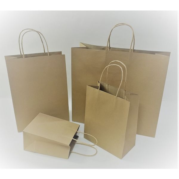Brown Kraft Paper Twisted Handles Bag  