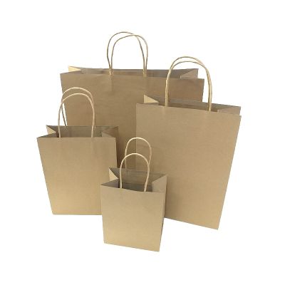 Brown Kraft Paper Twisted Handles Bag  