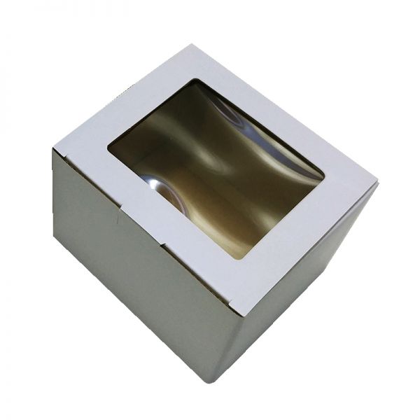 Silver Matt Corrugated Box with PVC Window 