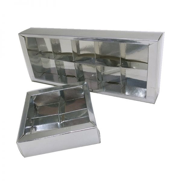  Silver Foil Box with PVC sleeve Cover and Partition