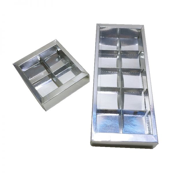  Silver Foil Box with PVC sleeve Cover and Partition