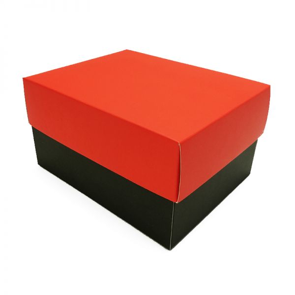 Black Top and Orange Bottom Matt Paper Box  [Medium]