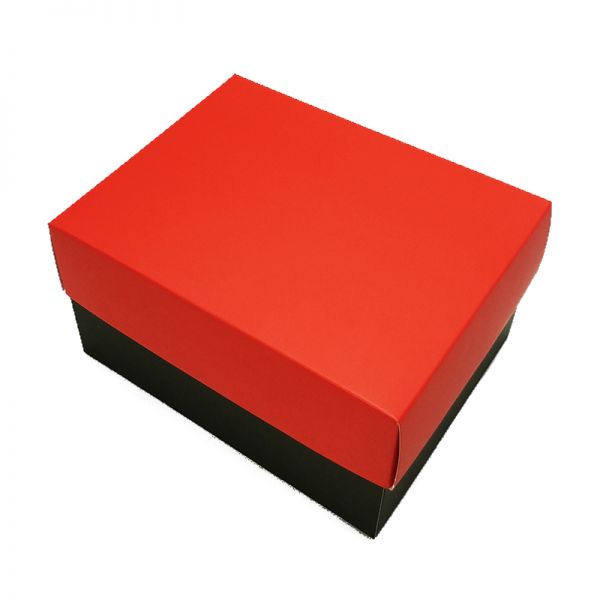 Black Top and Orange Bottom Matt Paper Box  [Medium]