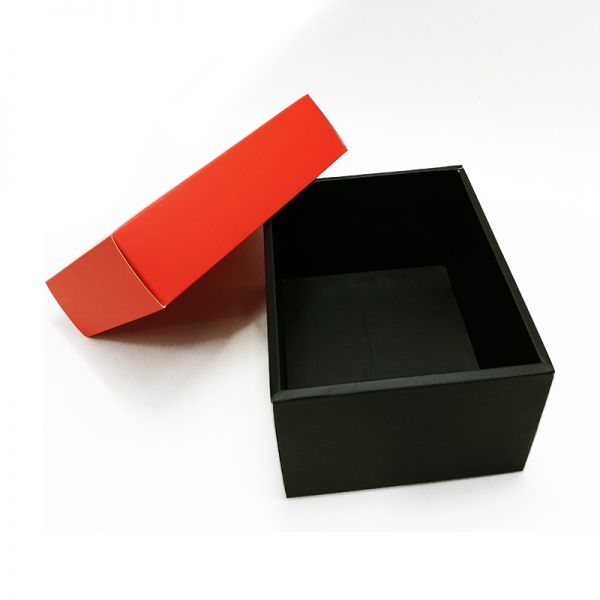 Black Top and Orange Bottom Matt Paper Box  [Medium]