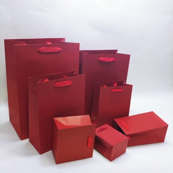 Red Brown Kraft Paper Bag 
