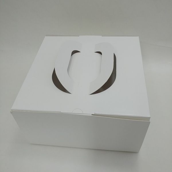 White Glossy Box with PVC Window and Handles - Large( 50 Pcs )