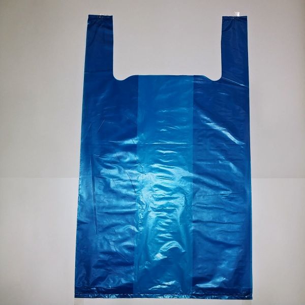 Blue HDPE Singlet Plastic Bag (100 pcs) [Large]