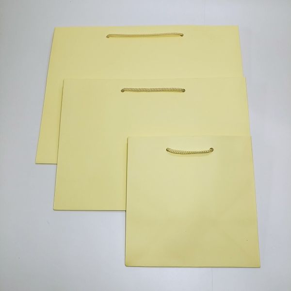 Matt Cream Yellow Rope Handles Paper Bag 
