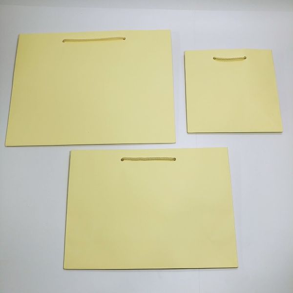 Matt Cream Yellow Rope Handles Paper Bag 