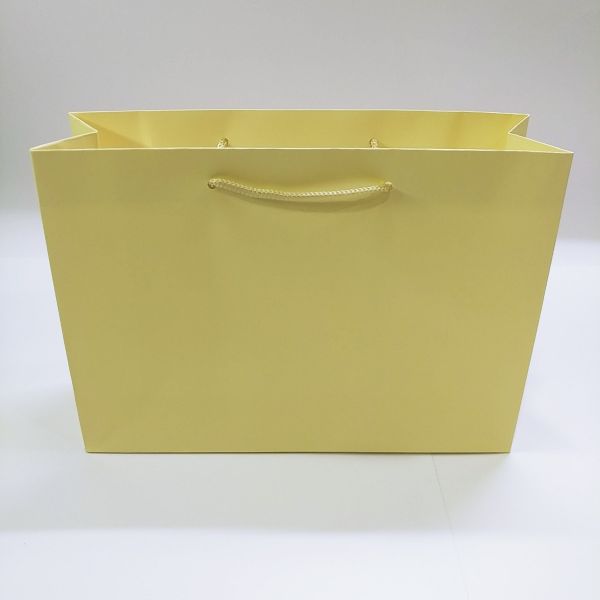 Matt Cream Yellow Rope Handles Paper Bag 