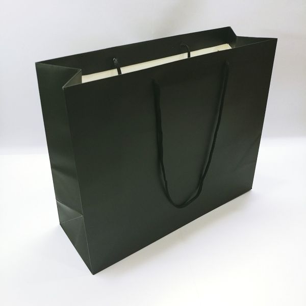 Matt Black Long Rope Handles Paper Bag 