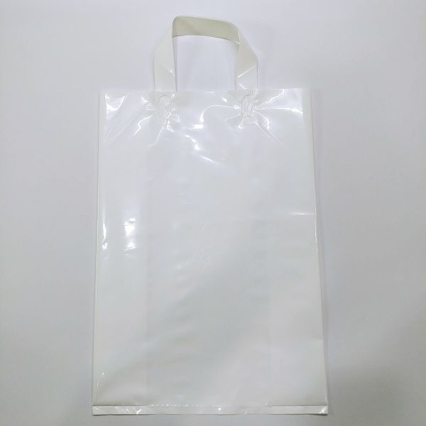 White LDPE Soft Loop Handles Plastic Bag (100pcs per pack)