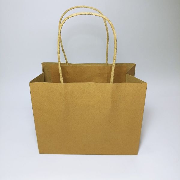 Brown Kraft Paper Twisted Handles Bag with Baseboard (100pcs)
