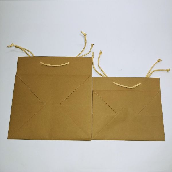 Big Base Brown Kraft Bag with Paper Twisted Handles and Baseboard  (100pcs)