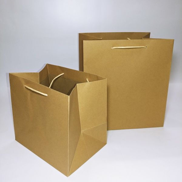 Big Base Brown Kraft Bag with Paper Twisted Handles and Baseboard  (100pcs)