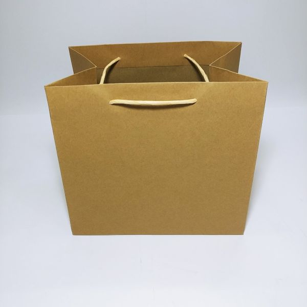 Big Base Brown Kraft Bag with Paper Twisted Handles and Baseboard  (100pcs)