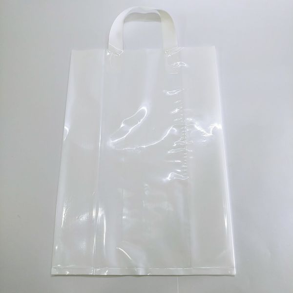 White LDPE Soft Loop Handles Plastic Bag (100pcs per pack)