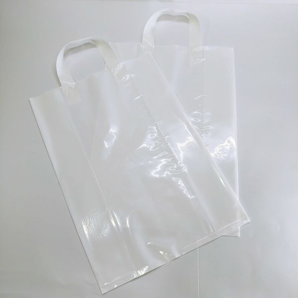 White LDPE Soft Loop Handles Plastic Bag (100pcs per pack)
