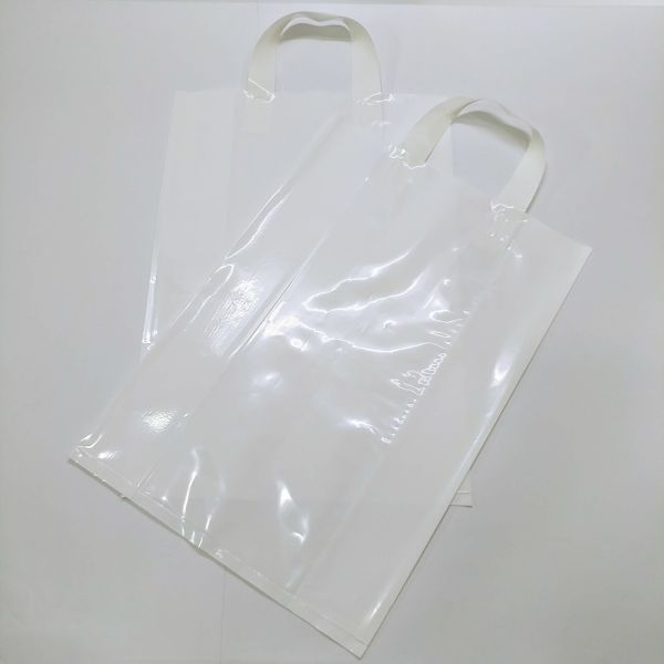 White LDPE Soft Loop Handles Plastic Bag (100pcs per pack)