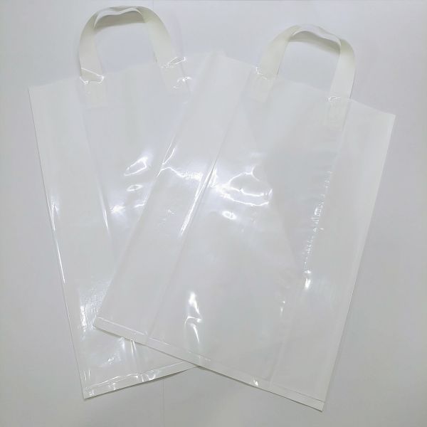 White LDPE Soft Loop Handles Plastic Bag (100pcs per pack)