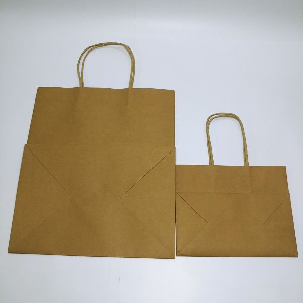 Brown Kraft Paper Twisted Handles Bag with Baseboard (100pcs)