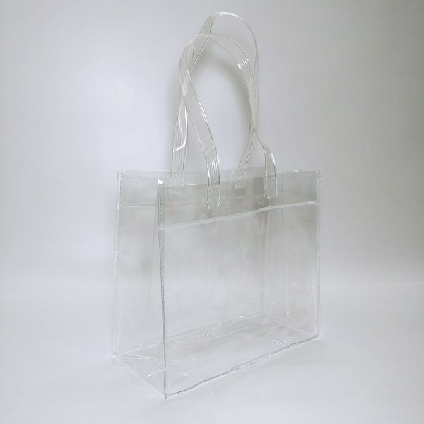 Transparent Soft PVC bag with Flat Handles 
