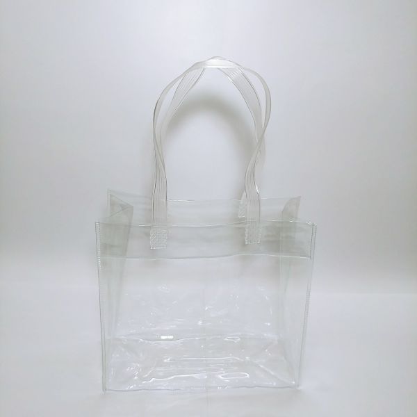 Transparent Soft PVC bag with Flat Handles 