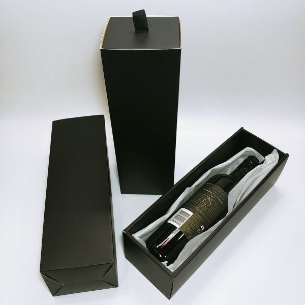 Matt Black and Red Texture Single Wine  Drawer Box 