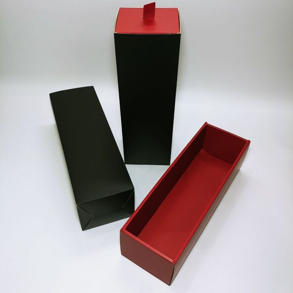 Matt Black and Red Texture Single Wine  Drawer Box 
