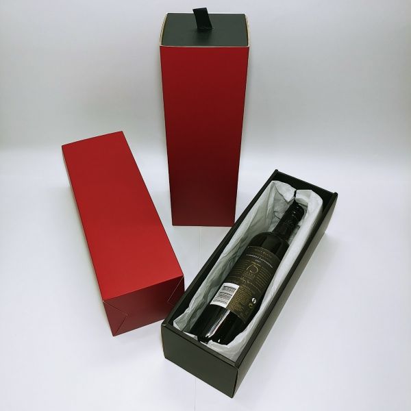 Matt Black and Red Texture Single Wine  Drawer Box 