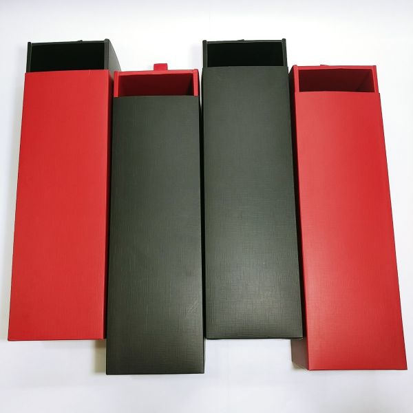 Matt Black and Red Texture Single Wine  Drawer Box 