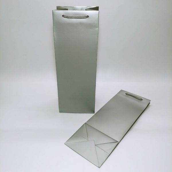 Silver Matt Single Wine Bag