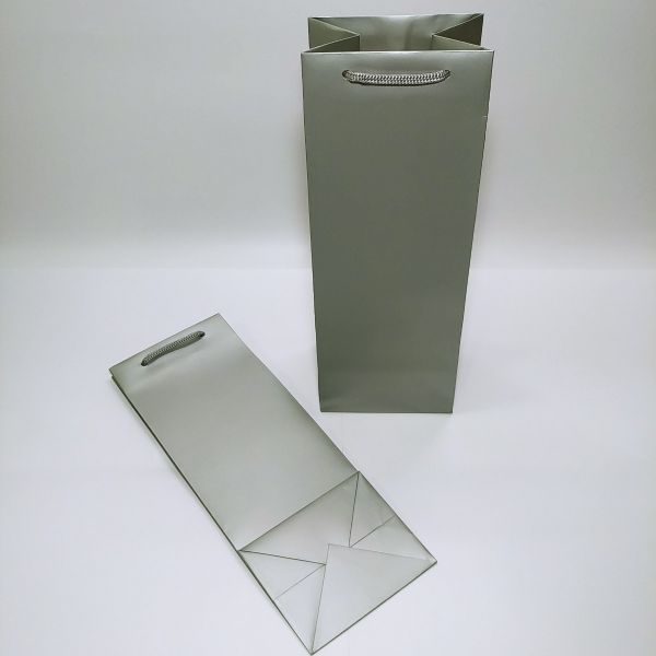 Silver Matt Single Wine Bag