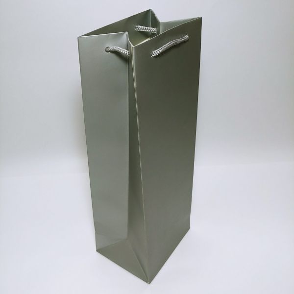Silver Matt Single Wine Bag