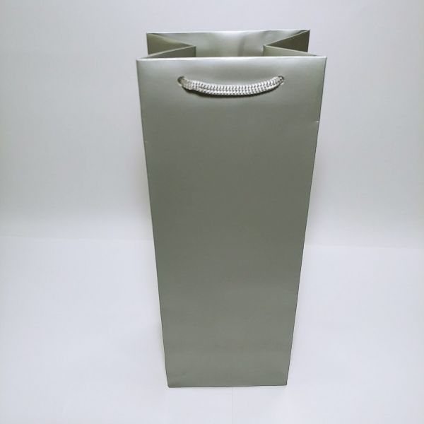 Silver Matt Single Wine Bag