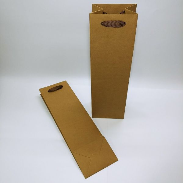 Black Brown Kraft Single Wine Bag  
