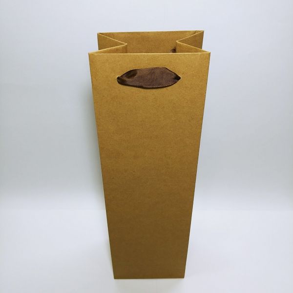 Black Brown Kraft Single Wine Bag  