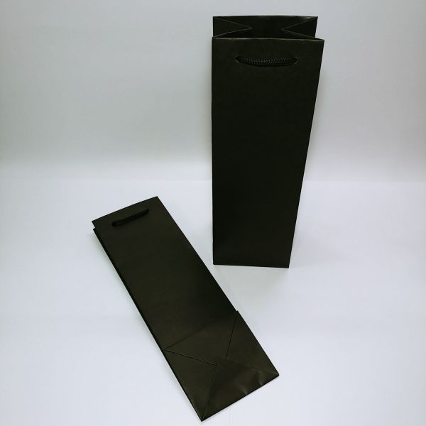 Black Brown Kraft Single Wine Bag  
