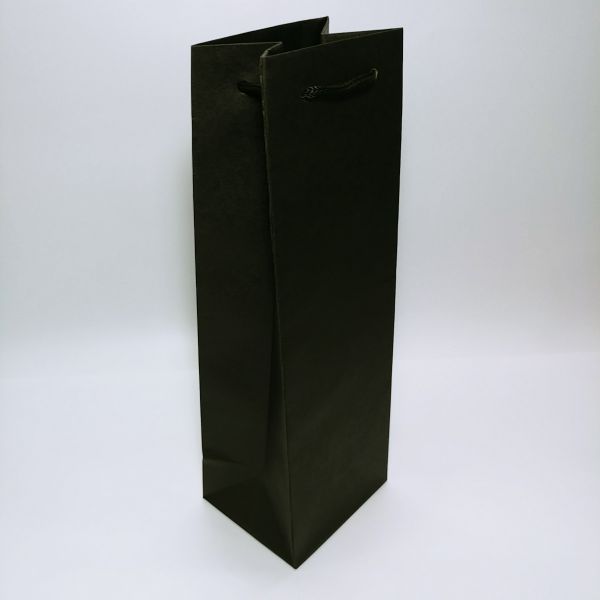 Black Brown Kraft Single Wine Bag  