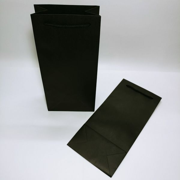 Black Brown Kraft Double Wine Bag 
