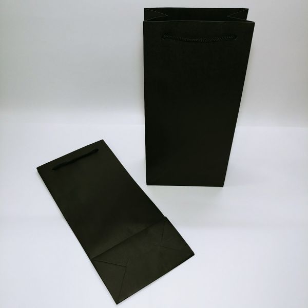 Black Brown Kraft Double Wine Bag 