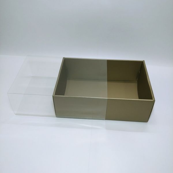  Matt Gold Corrugated Box with Pvc Sleeve Cover