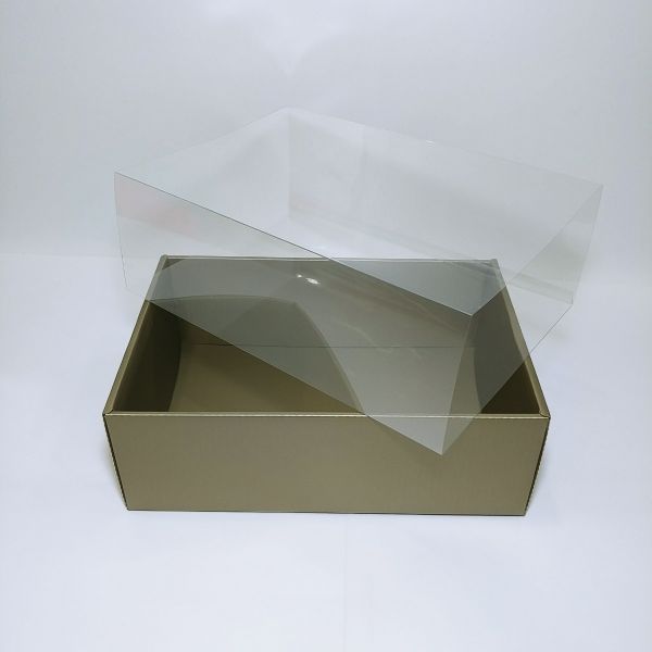  Matt Gold Corrugated Box with Pvc Sleeve Cover