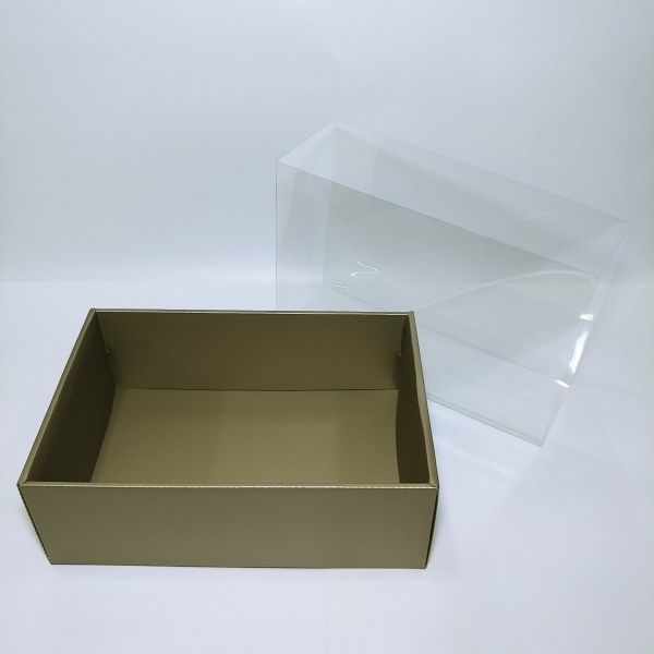  Matt Gold Corrugated Box with Pvc Sleeve Cover