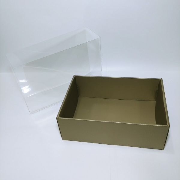  Matt Gold Corrugated Box with Pvc Sleeve Cover