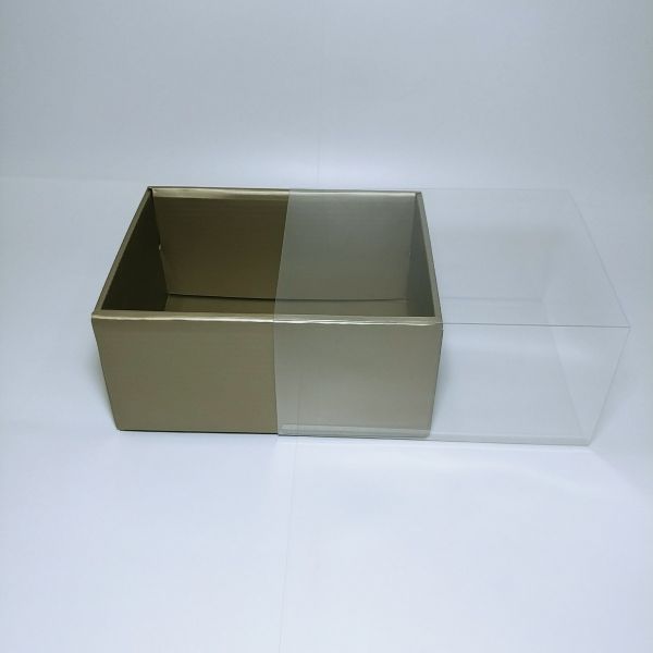  Matt Gold Corrugated Box with Pvc Sleeve Cover