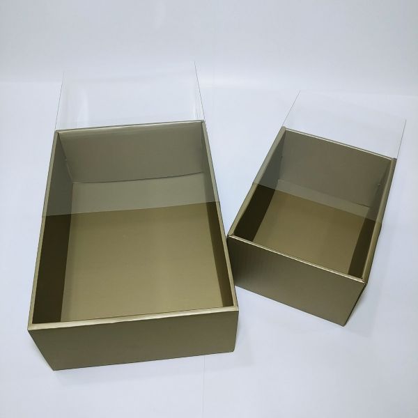  Matt Gold Corrugated Box with Pvc Sleeve Cover