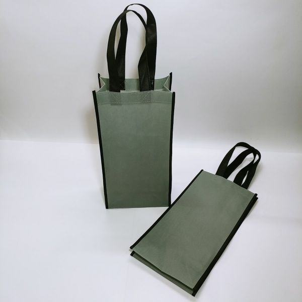 Grey Double Wine Non Woven Bag with PP Baseboard 