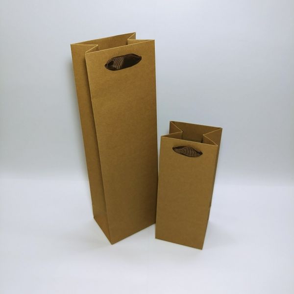 Brown Kraft Ribbon Handles Bag - Small