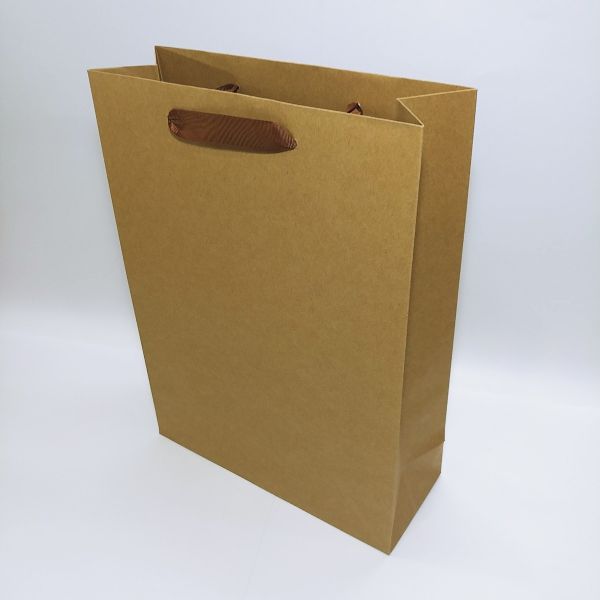 Brown Kraft Ribbon Handles Bag - L and XL